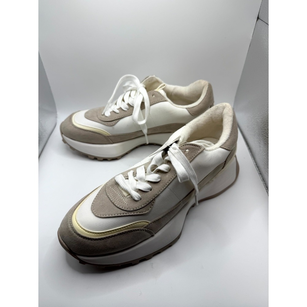 No Boundaries Retro-Inspired Womens 11 Sneaker Brown White Fabric Lace Up Shoes